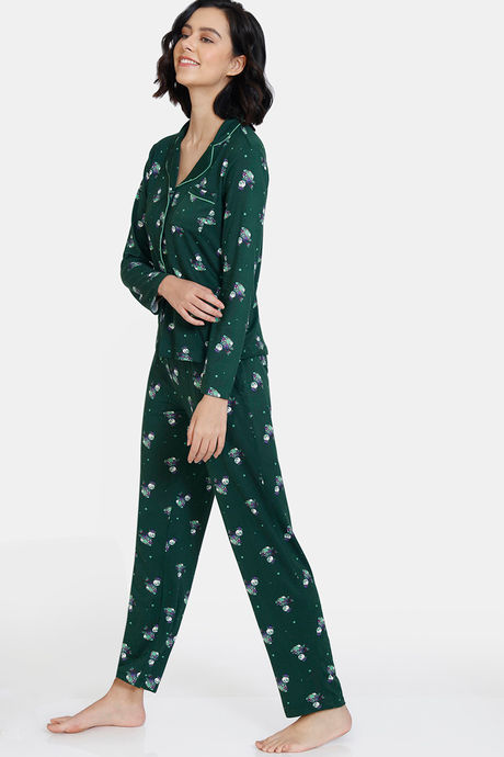 Zivame Snowman Knit Poly Pyjama Set - Mountain View — image 2